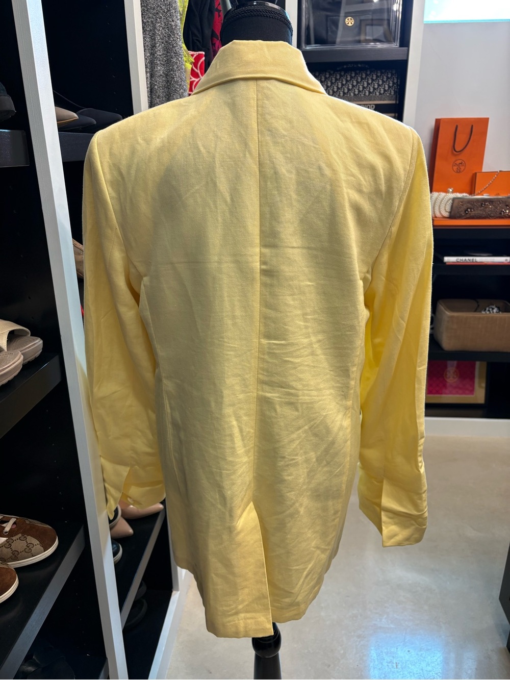 Banana Republic Oversized Pale Yellow Linen Blend Blazer - Picture 5 of 12